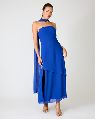 Azure Coast Blue Scarf Dress - Glamourous Grace