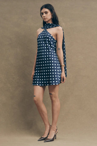 Hendrix Navy White Dots Dress - Glamourous Grace
