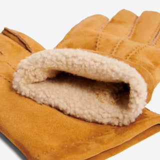 Beatrice  - Italian suede leather gloves with luxurious natural sheep fur lining - Glamourous Grace