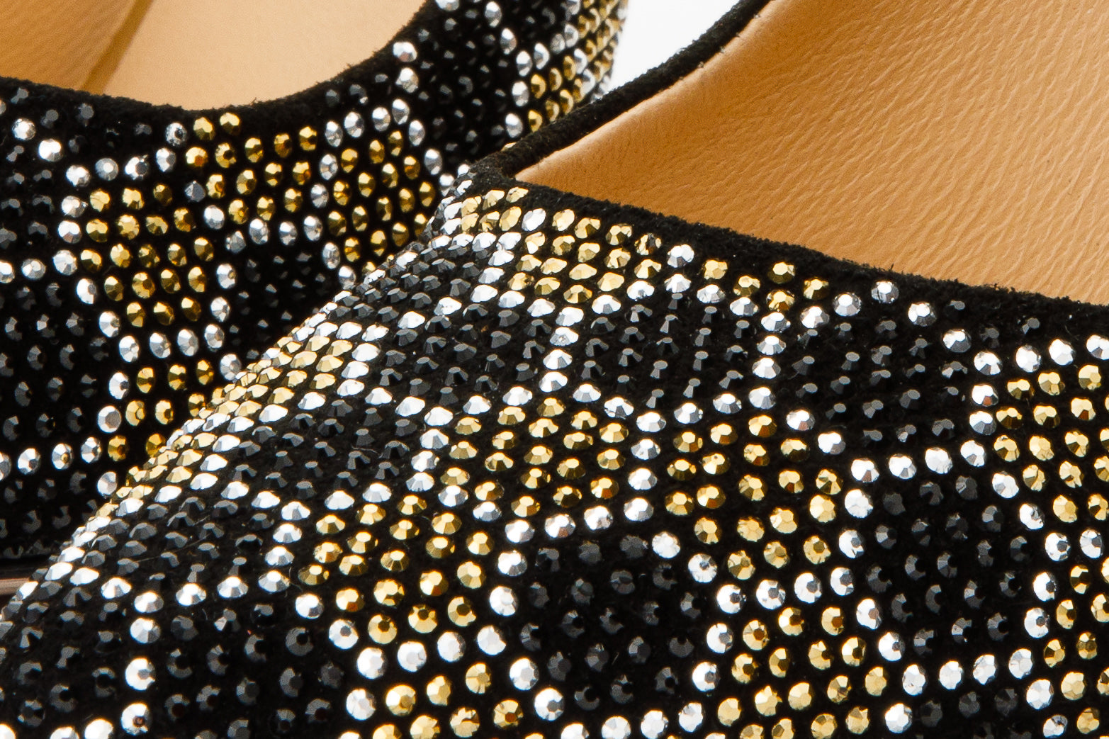 The Bolu Black & Gold Glitter Leather Pump Women Shoe - Glamourous Grace