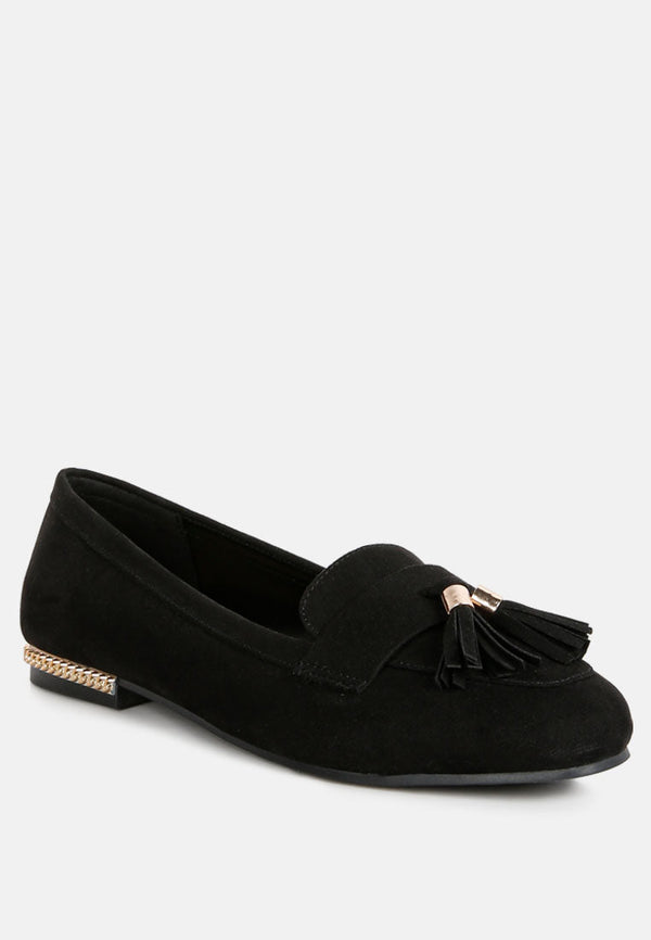 Atrika Faux Suede Tassel Loafers - Glamourous Grace