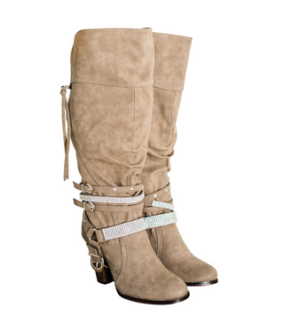 Stacey Boots in Taupe - Glamourous Grace