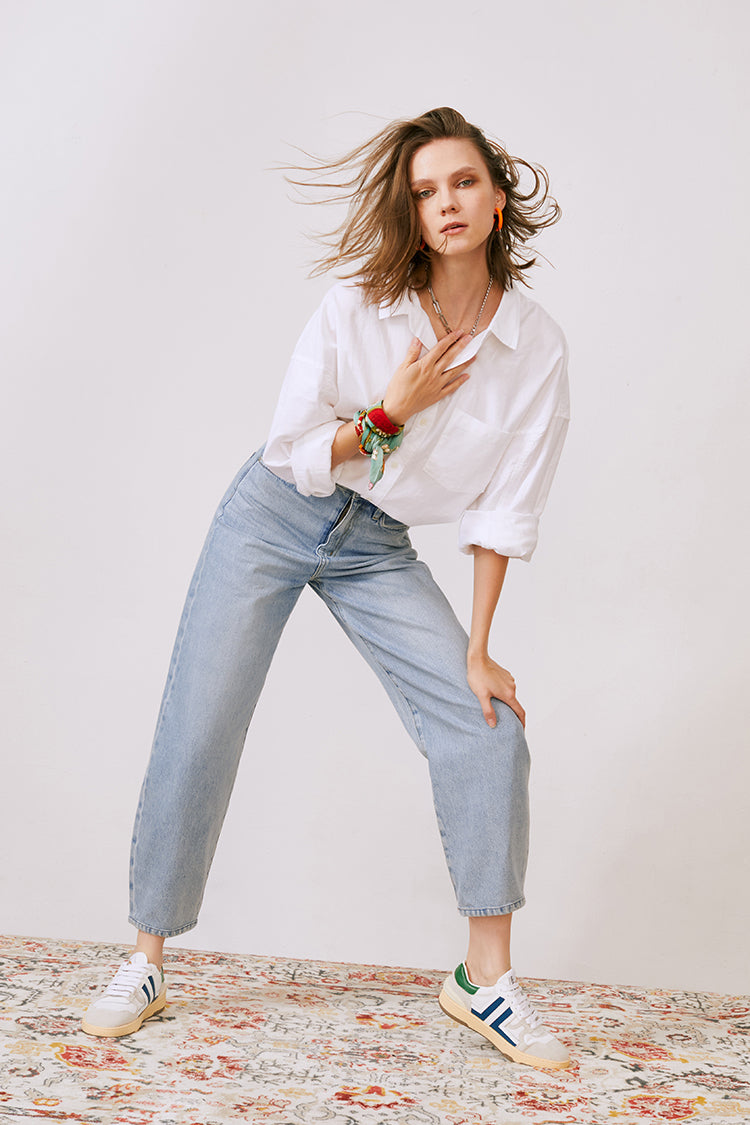 Queens Of Noise High Rise Barrel Jeans HJ026 [FINAL SALE] - Glamourous Grace