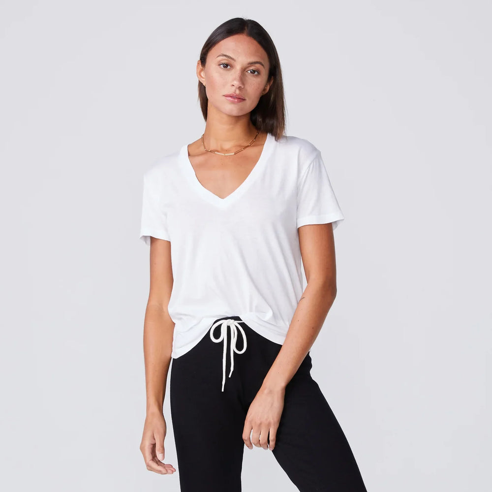 MONROW Relaxed V Tee - Glamourous Grace