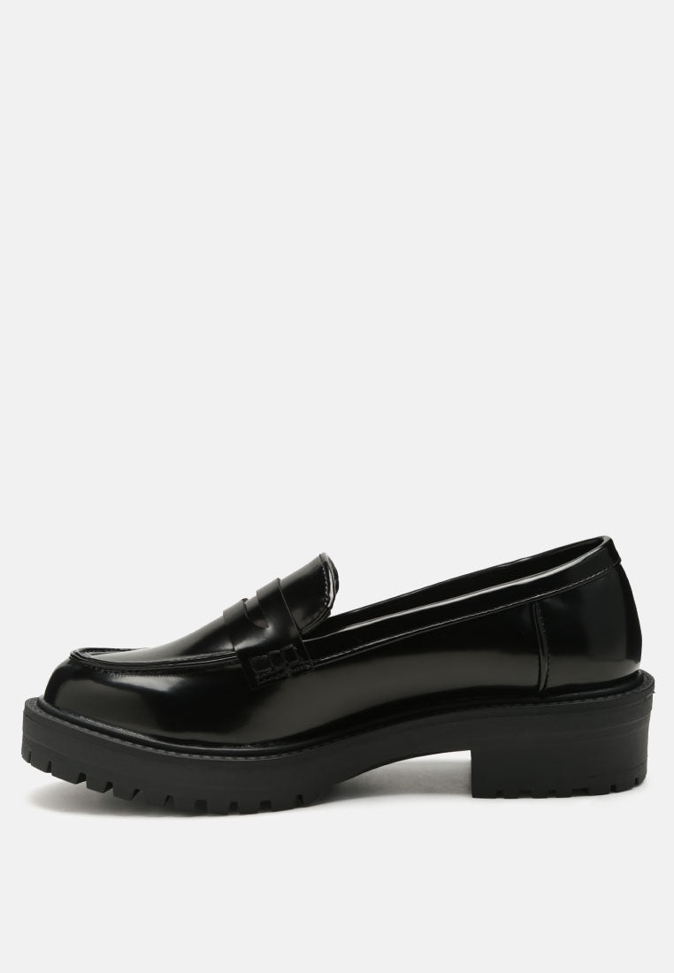 Jules Faux Leather Lug Loafers - Glamourous Grace