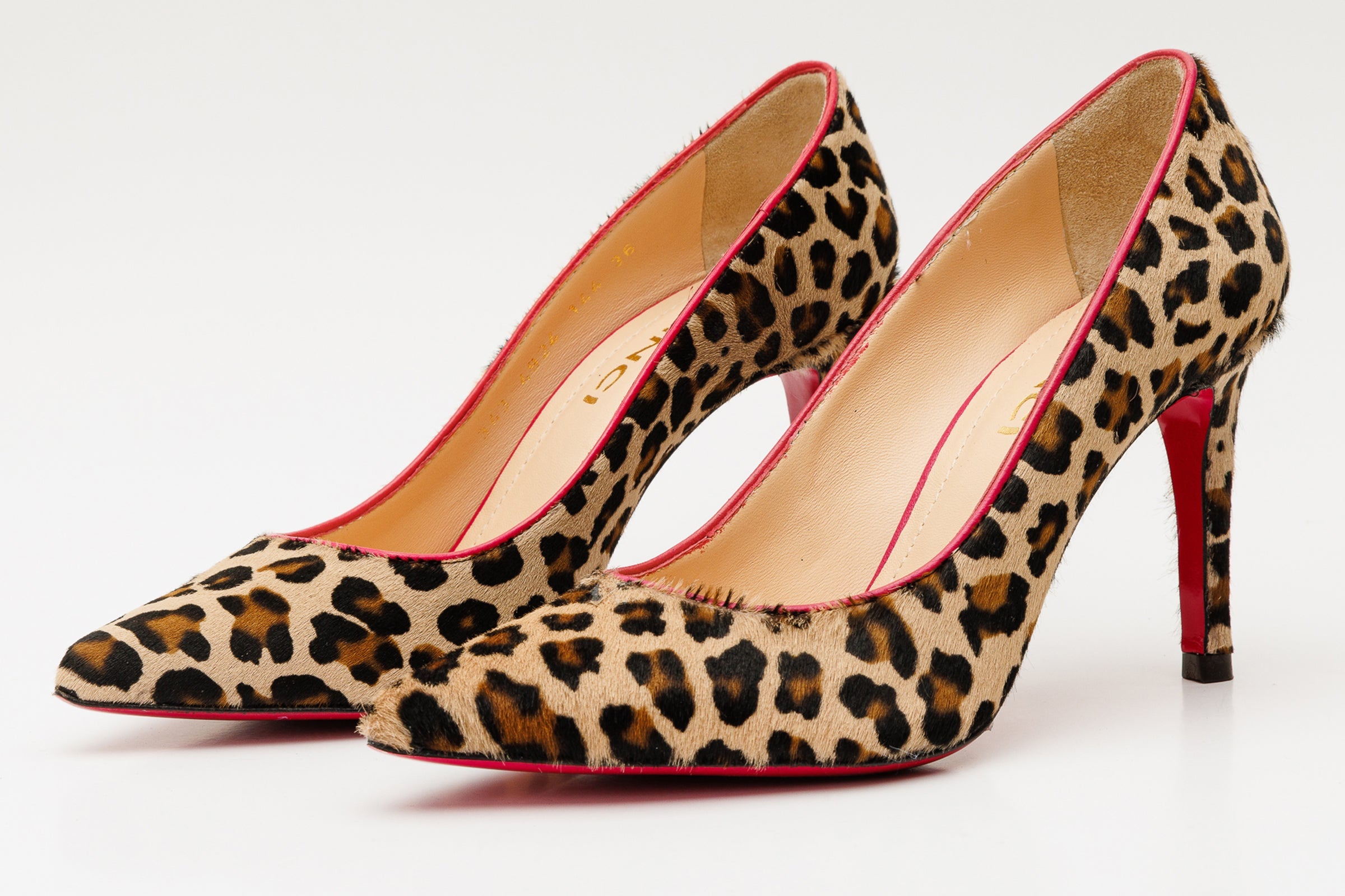 The Olbia Leopard Leather Pump Fuchsia Sole Women Shoe - Glamourous Grace