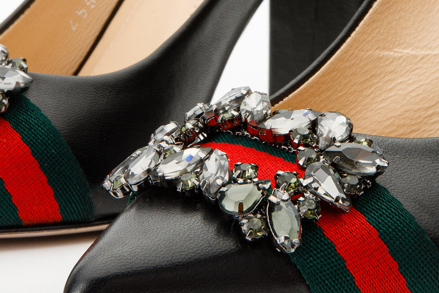 The Afega Black Leather Block Heel Pump Women Shoe - Glamourous Grace