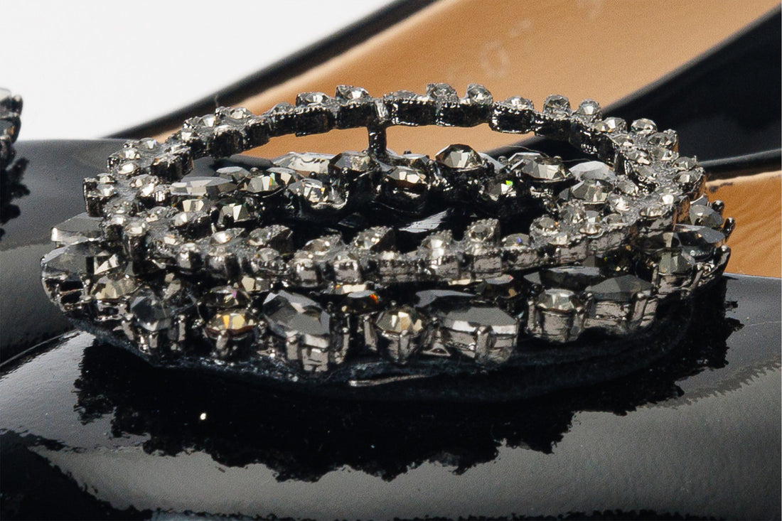 The Danish Black Patent Leather Block Heel Pump Women Shoe - Glamourous Grace