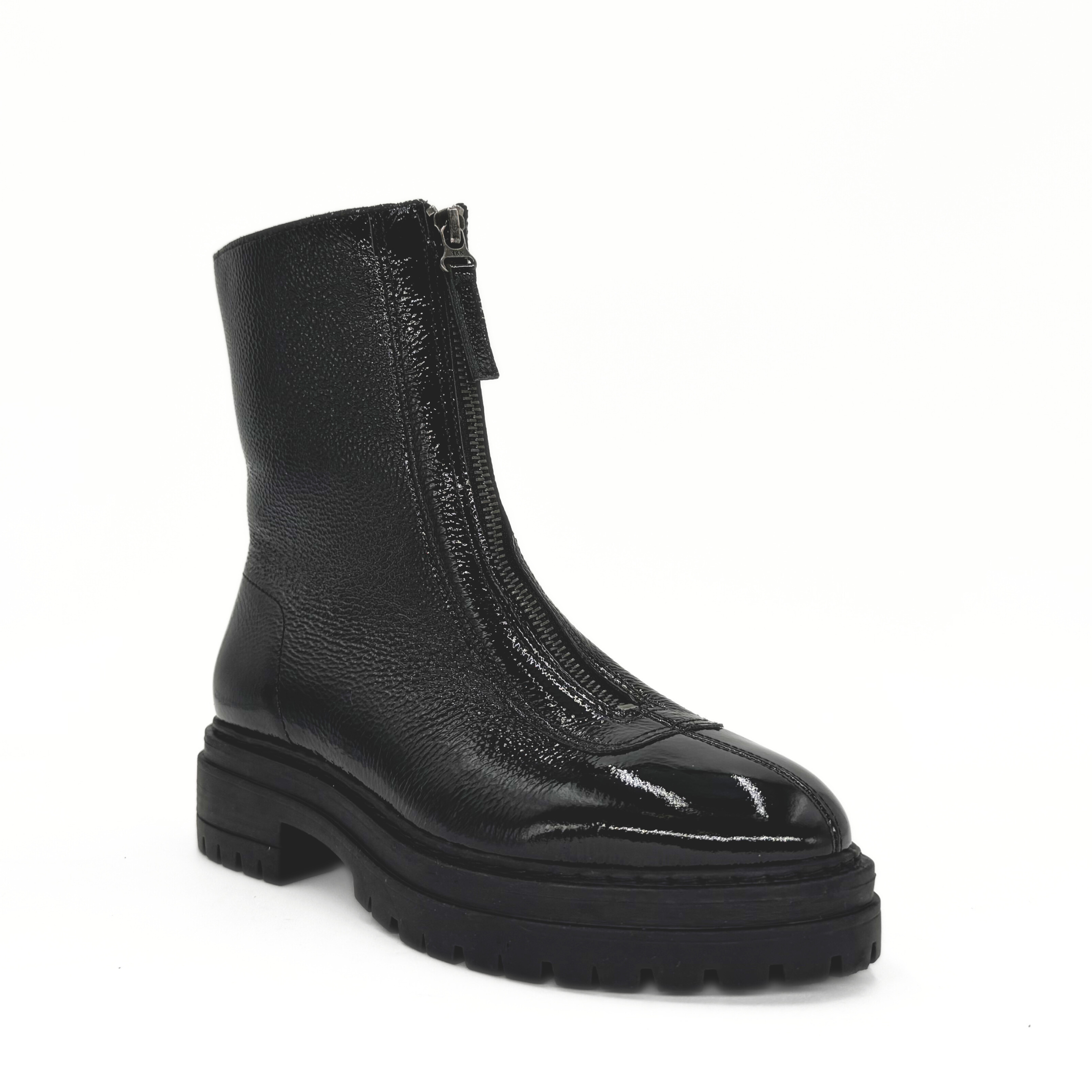 Zorro Patent Leather Booties