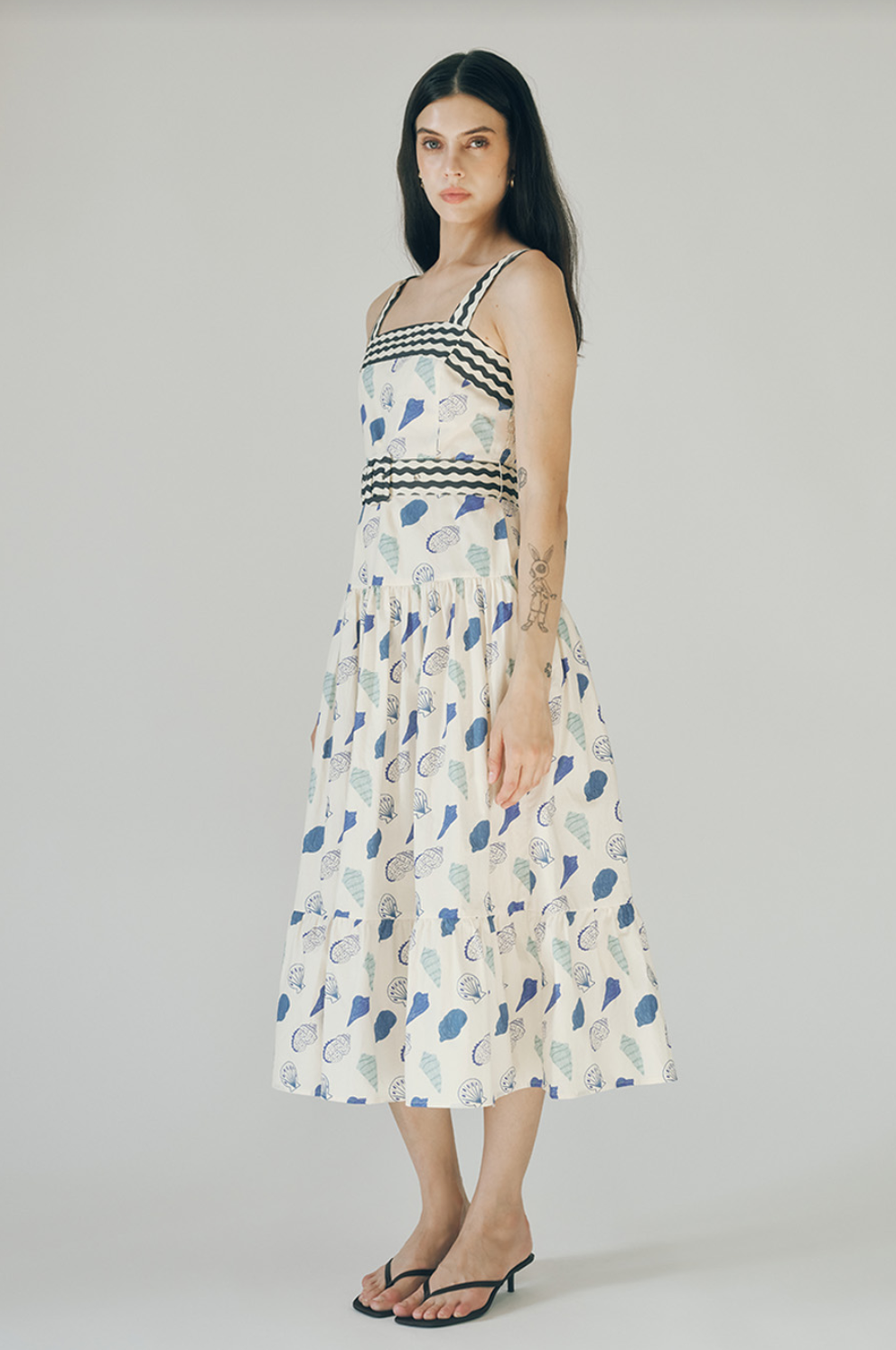 Madeline Blue shell Print Dress - Glamourous Grace