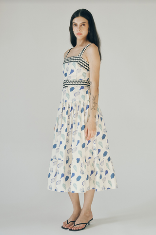 Madeline Blue shell Print Dress - Glamourous Grace