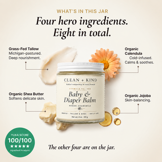 Baby & Diaper Balm — Grass-Fed Tallow, Shea & Roman Chamomile, 4 oz