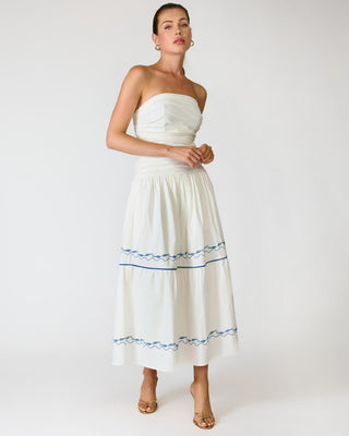Oia White & Blue Dress - Glamourous Grace