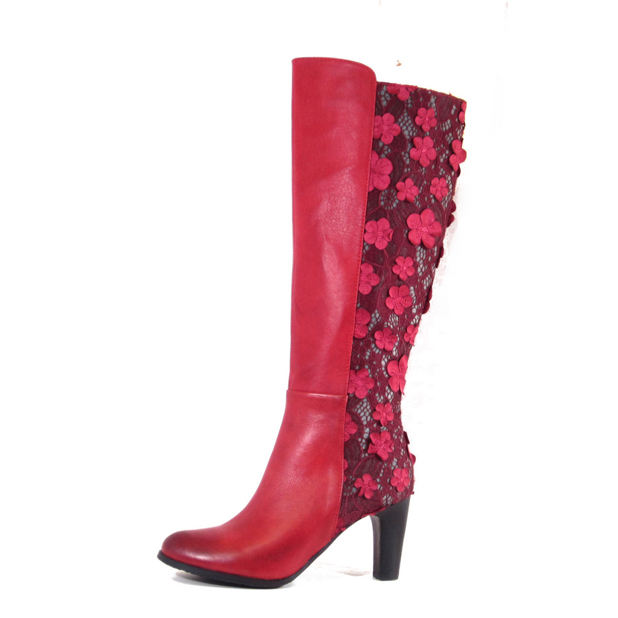 Geller Floral Lace Boots - Glamourous Grace