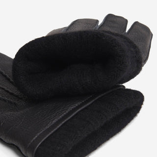 Vittoria (black) - Italian gloves made of American deerskin leather with cashmere lining - Glamourous Grace