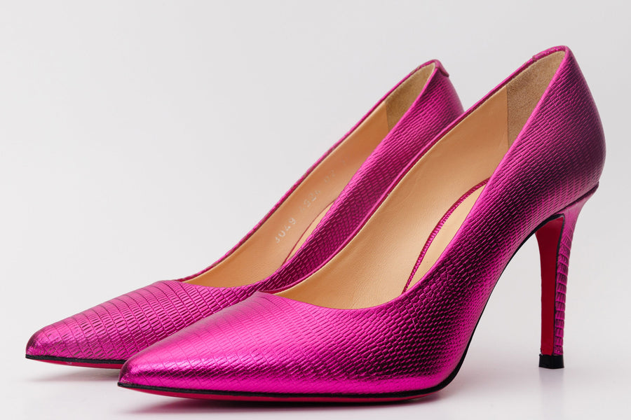 The Maple Fuchsia Leather Pump Fuchsia Sole Women Shoe - Glamourous Grace