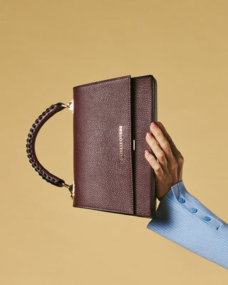 Federica (eggplant) - Italian calf leather women's crossbody bag (with shoulder strap) - Glamourous Grace