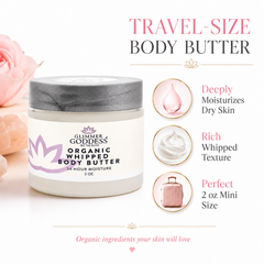 Organic Whipped Body Butter 2 oz – Mini Travel Size for Dry, Sensitive Skin