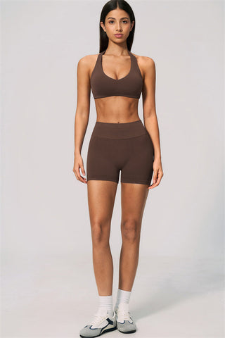 The Velvetine Halter Sports Bra Shorts 2-Piece Set