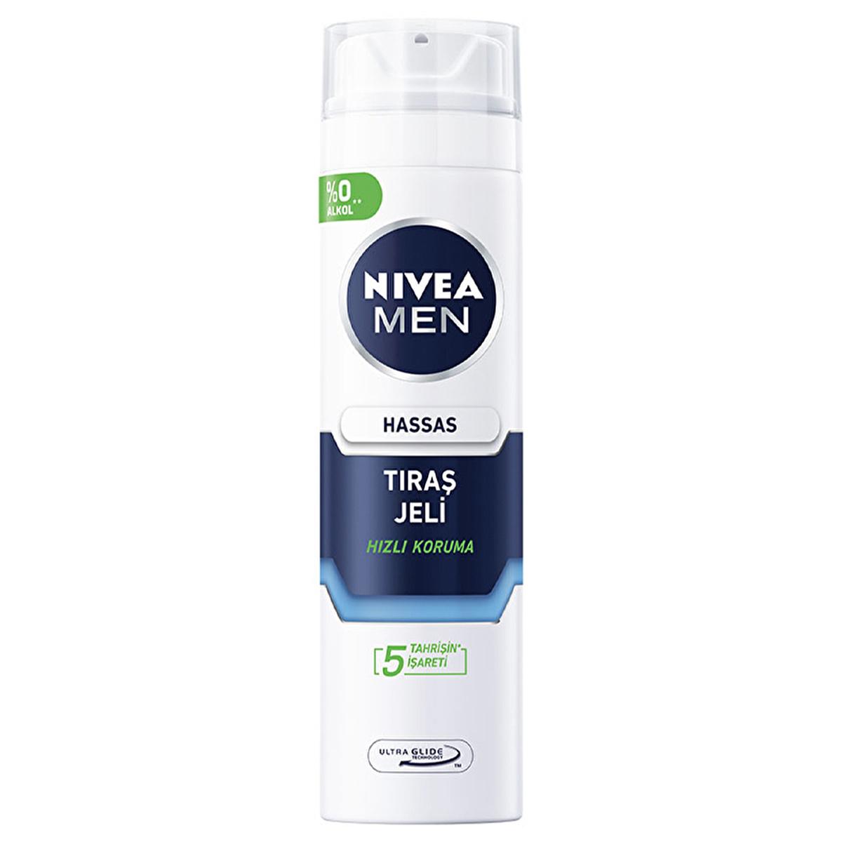 Nivea Men Sensitive Skin Shaving Gel - Alcohol Free Formula for Close, Irritation-Free Shave - Soothing Chamomile & Vitamin E - 6.76 fl oz - Glamourous Grace