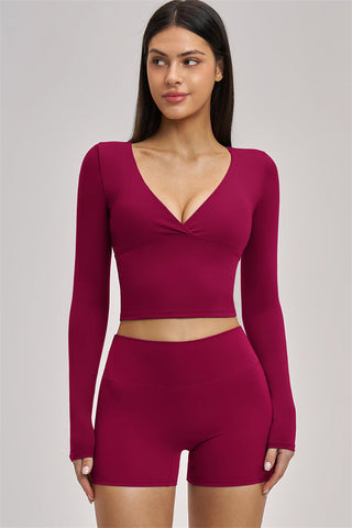 The Swoon Long Sleeve Crop top Shorts 2-Piece Set