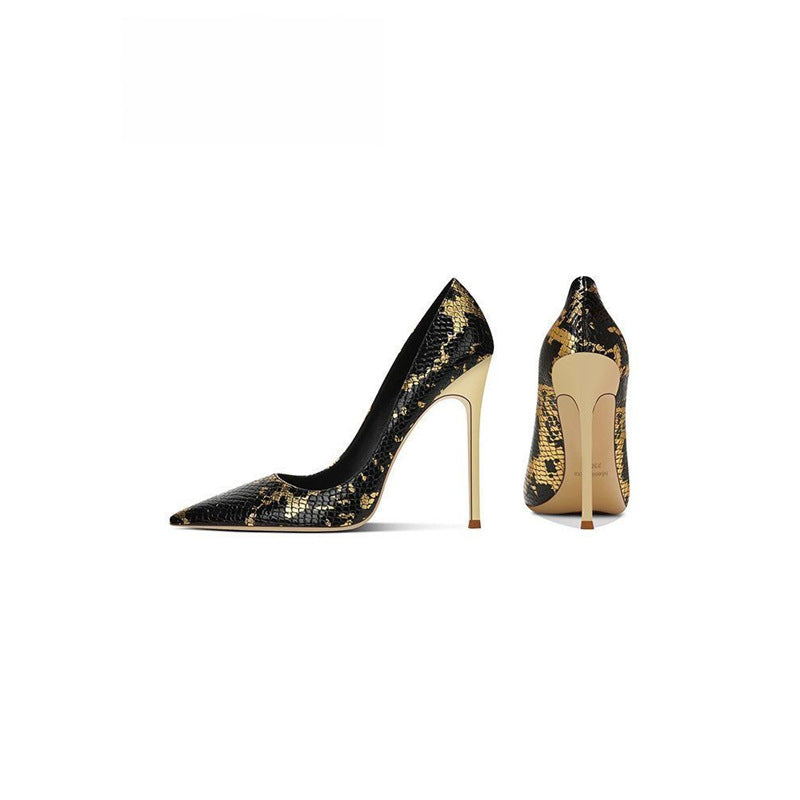 Women's Snake-Print Pointed-Toe Stiletto Heels - Glamourous Grace