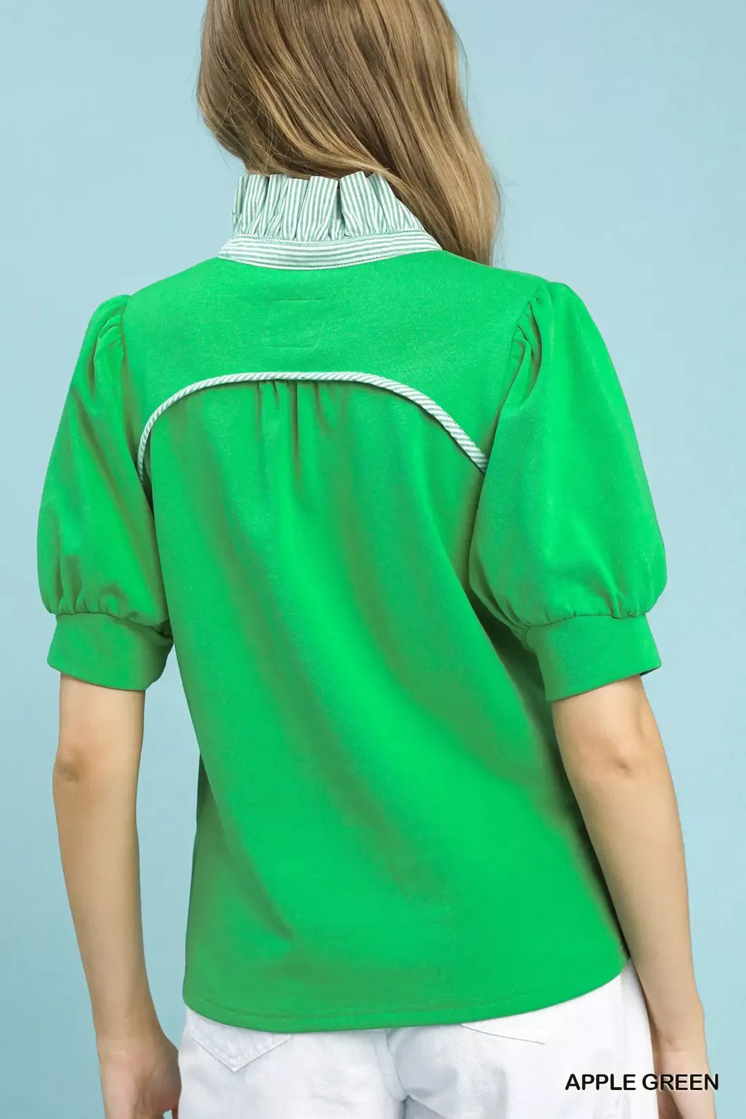 Umgee Striped Collar Popover Top - Glamourous Grace