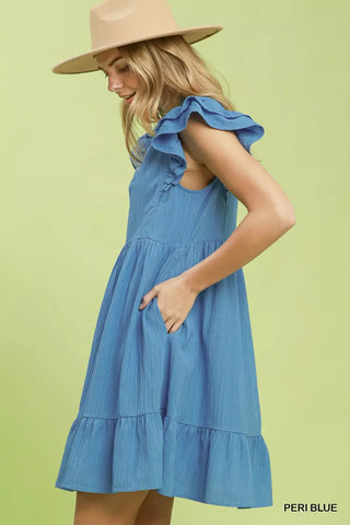 Umgee Ruffle Sleeve Babydoll Dress - Glamourous Grace