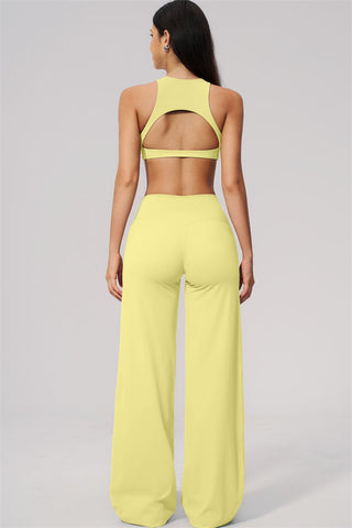 The Twirl Open Back Sports Bra Straight Leg Pants 2-Piece Set