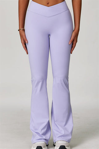 The Lavish Long Sleeve Cut-out Crop Top Flared Leggings 2-Piece Set