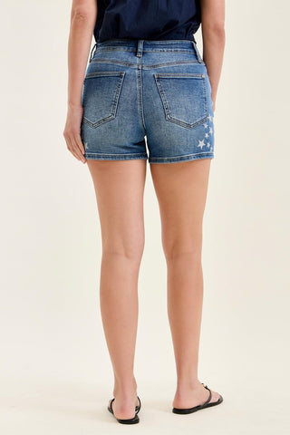 Judy Blue High Waist Star Splatter Slim Denim Short 150377
