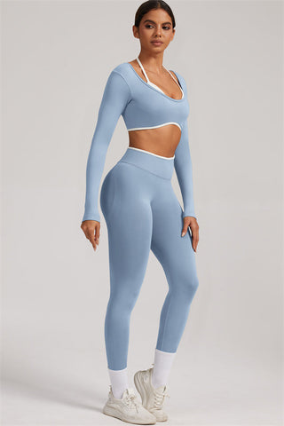 The Elevate Long Sleeve Crop top Leggings 2-Piece Set