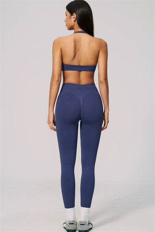 The Velvetine Halter Sports Bra Leggings 2-Piece Set