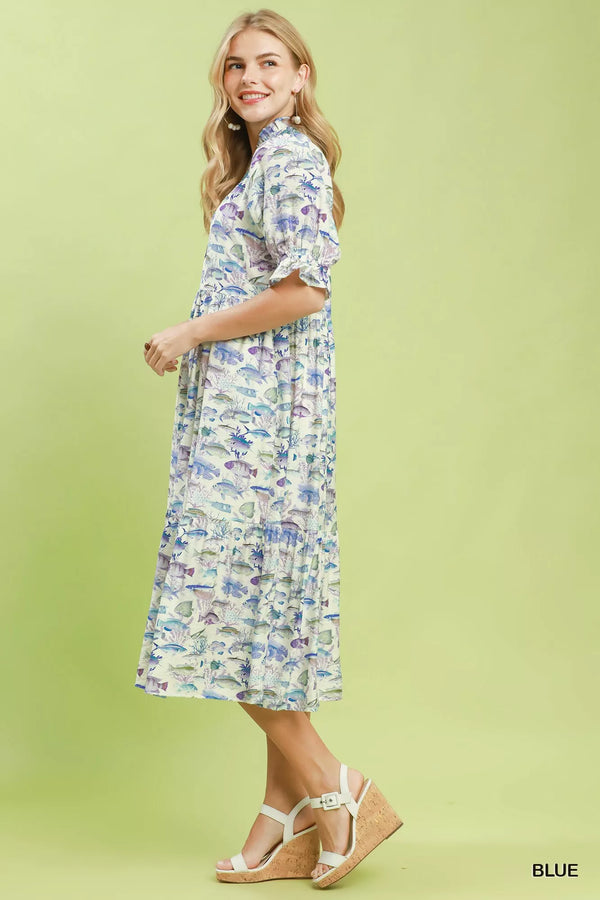 Umgee Print Tiered Midi Dress - Glamourous Grace