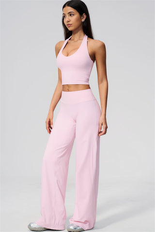 The Twirl Wide Strap Halter Crop Top