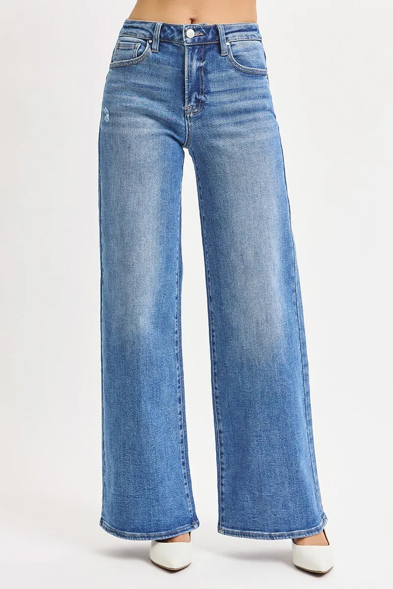RISEN High Rise Wide Leg Jeans