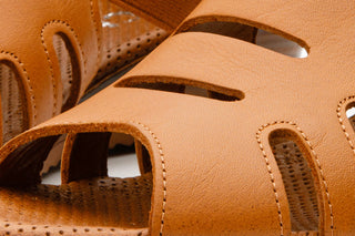 The Atina Tan Leather Sandal Final Sale! - Glamourous Grace