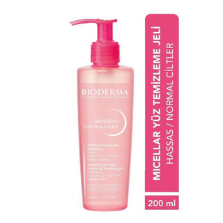 Bioderma Sensibio: Gentle Facial Cleansing Gel for Sensitive Skin - Hypoallergenic, Makeup Remover, D.A.F Complex - Soothing & Protective, 6.76 fl oz - Glamourous Grace