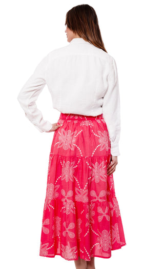 Woodstock Skirt Pink White Print - Glamourous Grace