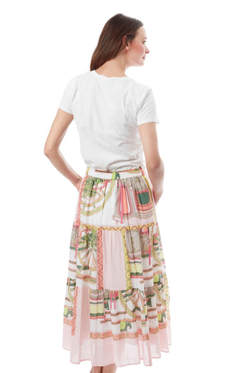 Woodstock Skirt Pink Wheel Print - Glamourous Grace