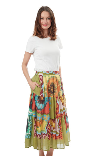 Woodstock Skirt Dark Floral - Glamourous Grace