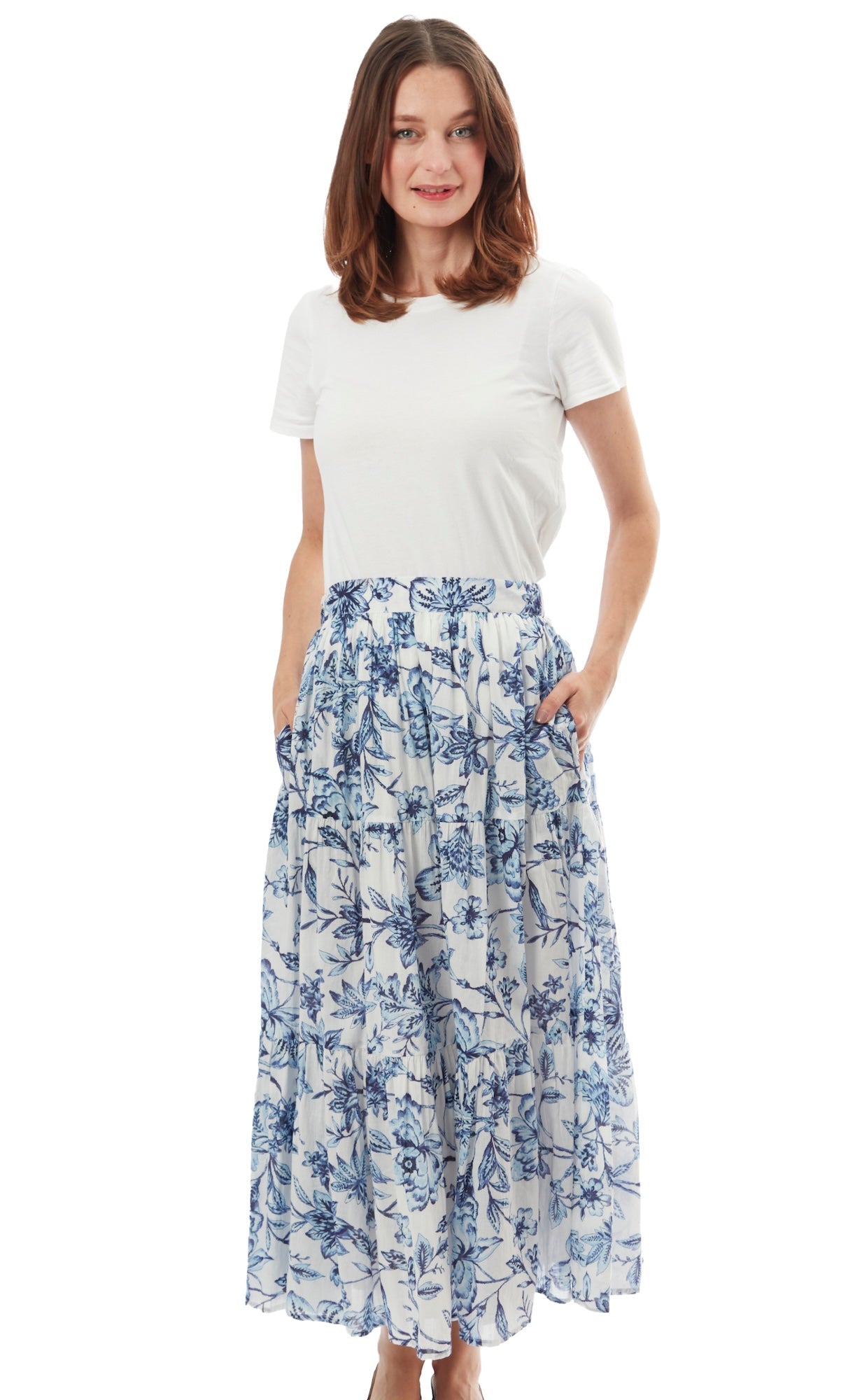 Woodstock Skirt Blue White - Glamourous Grace