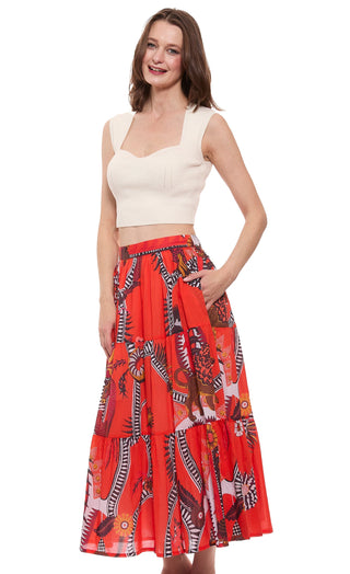 Orange Abstract Skirt - Glamourous Grace