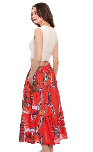 Orange Abstract Skirt - Glamourous Grace