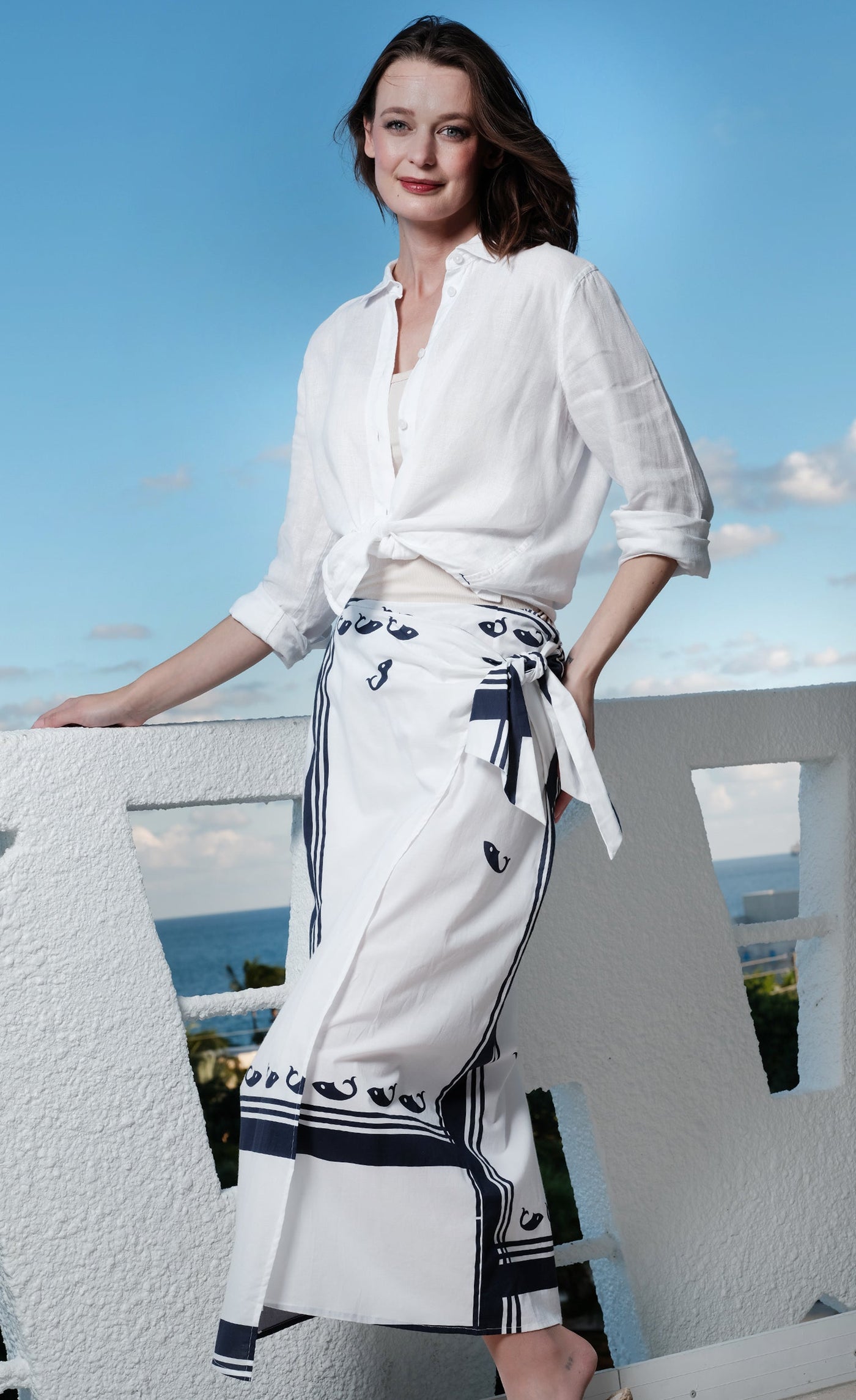 Sarong Skirt Whale Print - Glamourous Grace