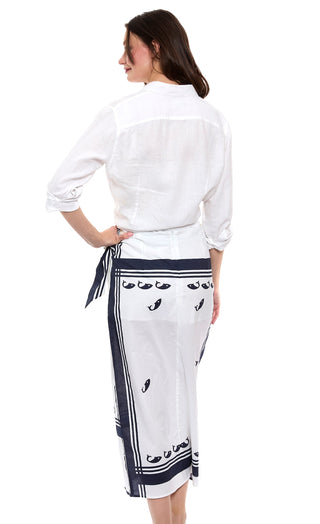 Sarong Skirt Whale Print - Glamourous Grace
