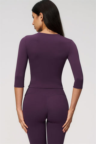 The Natalia Half-Sleeve Top Capri Leggings 2-Piece Set