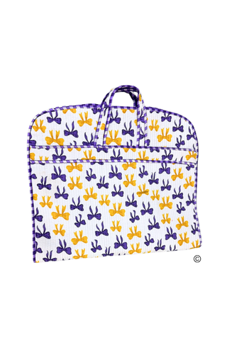SC - Sideline Social Purple and Yellow Bow Garment Bag - Glamourous Grace