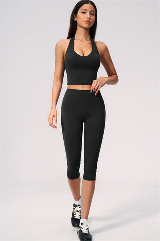 The Twirl Wide Strap Halter Crop Top