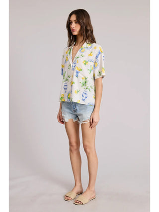 Italia Lemon Button Down Top - Glamourous Grace